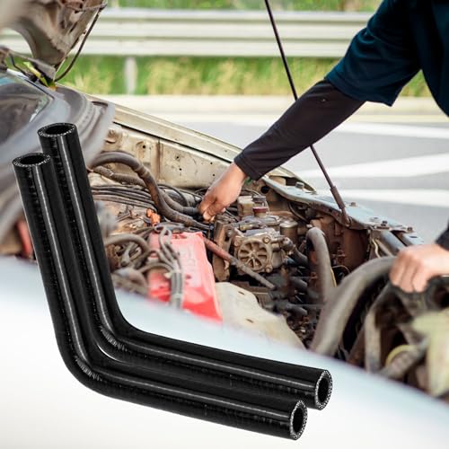 2Pcs 5/8'' Heater Hose 90 Degree Elbow Car Heater Hose Tube ID 16mm 5/8" 3ply Elbow Coolant Turbo Pipe, Black by KH866 - Used condition - Image 4
