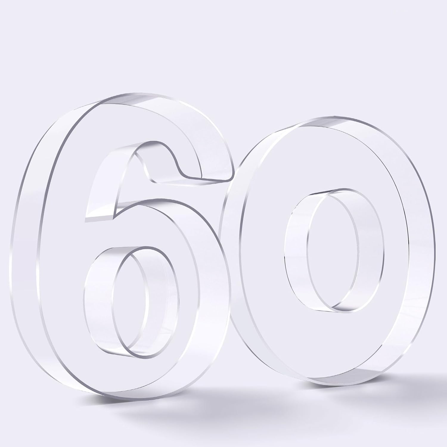 Ledido 10’’ Acrylic Number Charcuterie Board Box, Reusable Fillable Serving Tray for Candy Cake Fruit Snack, Easy-Clean Acrylic Charcuterie Tray for Birthday Anniversary Party Decorations, Number 60