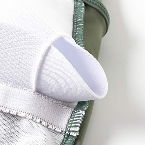 Omkagi Womens Ruffle Bikini Top High Waisted Bathing Suits Bottom Sexy Tankini (Xxl,Green-Stripe) #TOP5