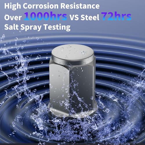 Image of Titanium 1 /2-20 Lug Nuts, 1 /2 inch x20, 20pc | Ultra-Light Closed End Acorn Wheel Nuts, High-Strength & Corrosion-Resistant Titanium Alloy, One-Piece Design