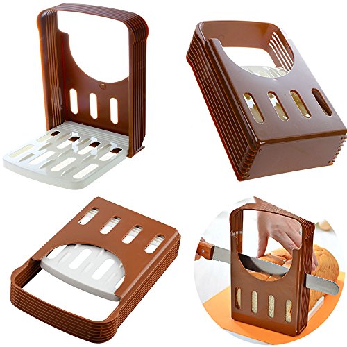 Sealive Bread Slicer Bread Machine Parts,Toast Bagel Loaf Sandwich Slicer Cutter Great for the Baker and Housewife, Foldable and Adjustable Home Kitchen Accessories, Easy to Use