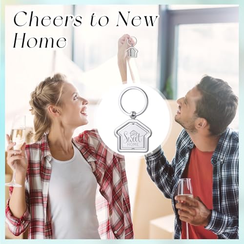Image of Sweet Home Keychain Estate Agent Gifts | New Home Keychains Bulk Housewarming Gifts for Guests House Shaped Keychain Estate Agent Supplies Housekeeping Party Favors