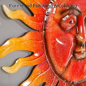 TICKCACY 33" Metal Sun Wall Art Decor, Sun Face Wall Decoration, Large Sun Wall Art for Indoor Outdoor, Sun Wall Hanging for Living Room Bedroom Farmhouse Yard Fence Patio Garden TICKCACY 33 Metal Sun Wall Art Decor Sun Face Wall Decoration Large Sun Wall Art for Indoor Outdoor Sun Wall Hanging for Living Room Bedroom Farmhouse Yard Fence Patio Garden