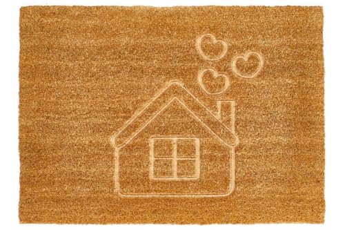 andiamo Paillasson Coco Dream - pour l'intérieur et l'extérieur - en Coco - avec revêtement antidérapant - 40 x 60 cm - Naturel