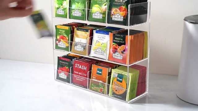 Puricon 2 Pezzi Porta Tisane Bustine con Coperchio, Porta Bustine The e Tisane in Plastica Trasparente, Scatola Tisane a 8 Scomparti, Tea Box -Traspar | Leroy Merlin