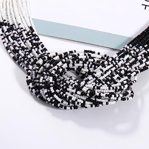 Bocar Statement Beaded Multilayer Chunky Bib Knot Necklace for Women (NK-10316)4