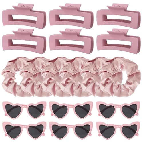 Pinces à cheveux, chouchous, lunettes demoiselle d'honneur rose x18