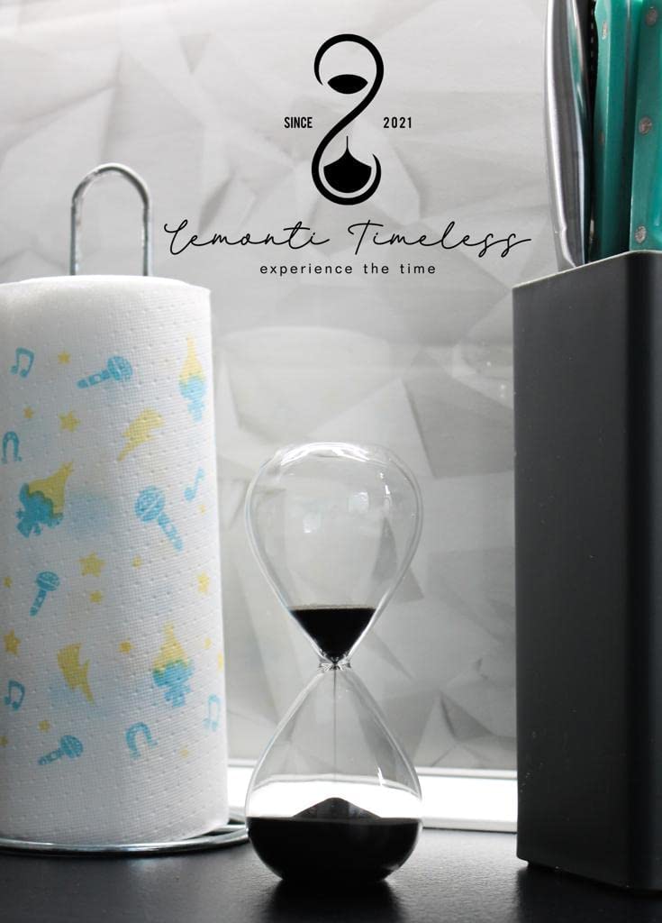 Reloj de arena de cristal | 45 minutos en negro | también en 10/15/30/45/60 min | como decoración para la oficina, la cocina y la hora para los niños…