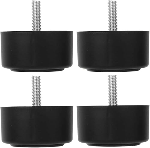 Fdit 4 patas redondas negras para sofá, tornillo M8, almohadilla de altura de 1.378 in, plástico PP fácil de instalar y reemplazar, adecuado para