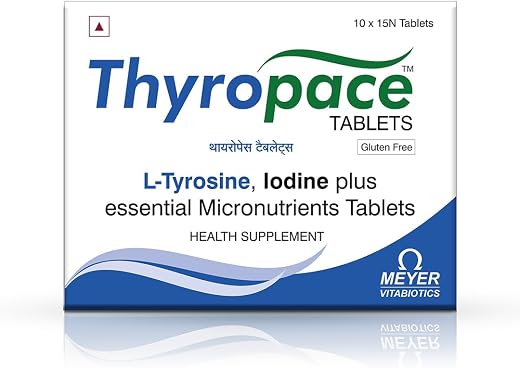 Thyropace Tablets With L-Thyrosine, Iodine Plus For Normal Functioning Of Thyroid Functions |15 Tablets