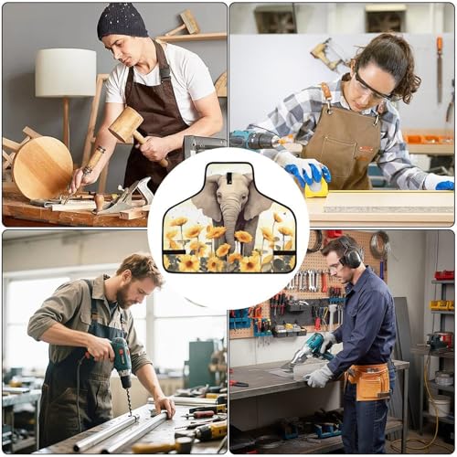 Delantal de trabajo con 8 bolsillos ajustable para hombre miniatura 6
