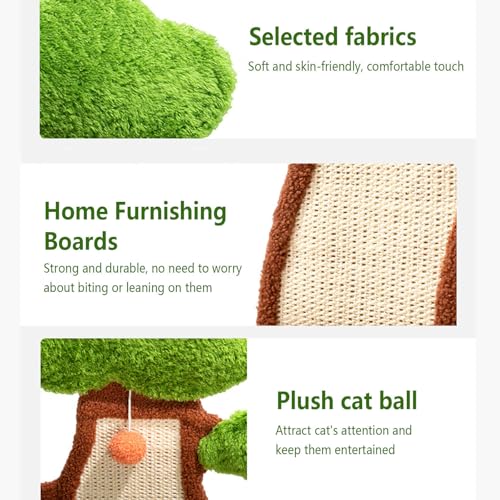 Cama para gato con poste rascador de sisal natural miniatura 4