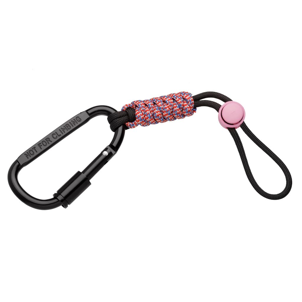 Harts Carabiner Paracord Key Ring, Durable Metal Construction, Strong Spring Action for Keys, Fobs and Tags (Pink)