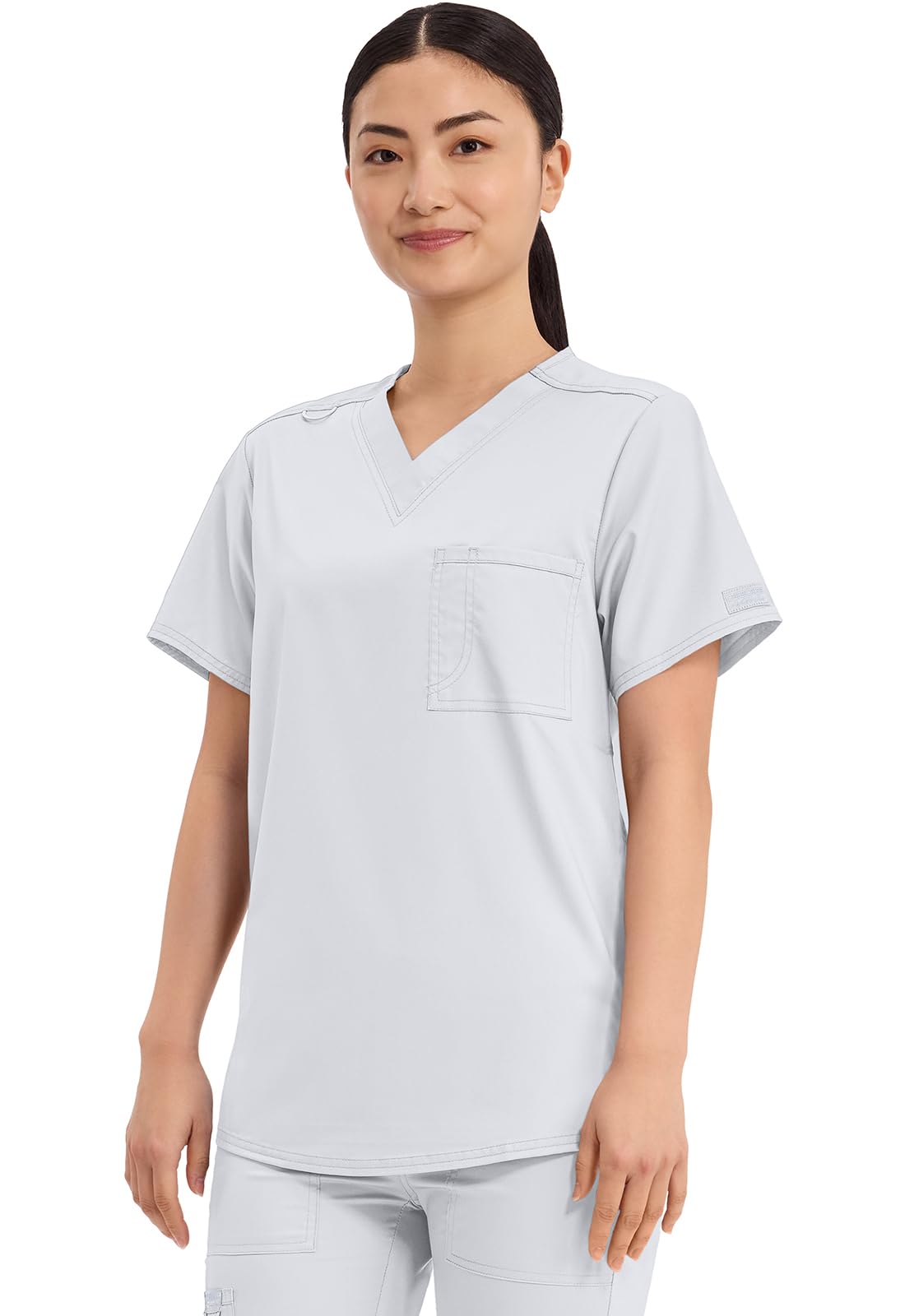 Cherokee Scrub Top dla kobiet i mężczyzn, koszulka medyczna z dekoltem w serek z 1 kieszenią na piersi i szlufką na identyfikator - WW625