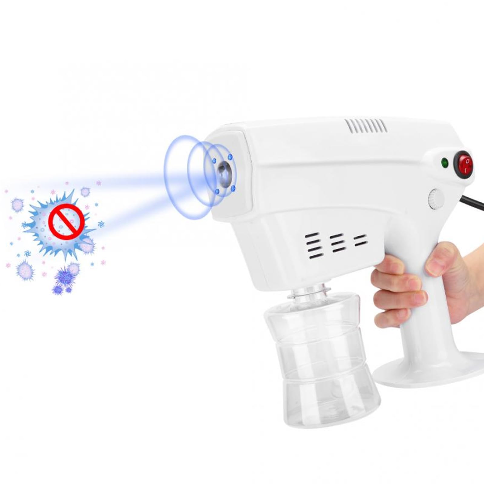 NGARY Pistola Pulverizadora De Micro Niebla, Pulverizador Nano para El Cuidado del Cabello con Pistola De Vapor con Luz, para El Hogar Y La Oficina
