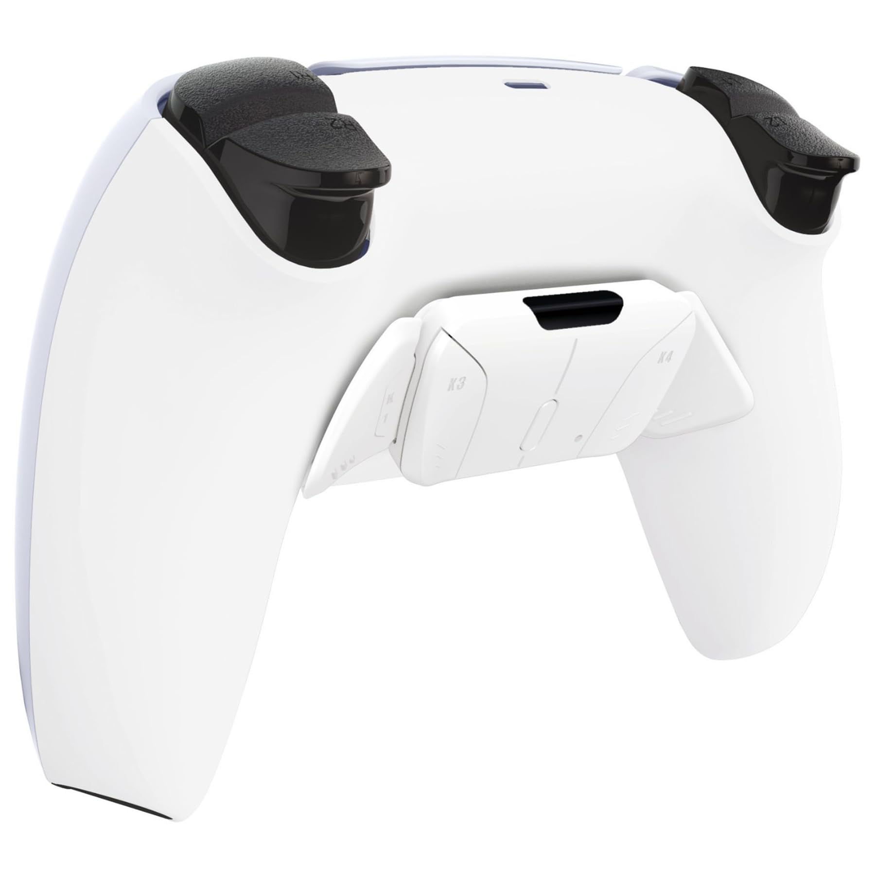 eXtremeRate RISE4 V4 Remap Kit pour ps5 Manette BDM-030/040/050/060, Coque Arrière Redessinée avec 4 Palette pour ps5 Manette BDM-030/040/050/060, Carte améliorée, Blanche Pur