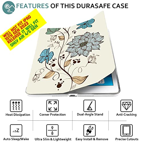 Image of DuraSafe Cases for iPad Air 5th 4th 6th 11th [ Air 11 /6 2024 /5 2022 /4 2020 ] A2588 A2316 MYFQ2HN /A MYFP2HN /A MYFN2HN /A MYFQ2HN /A UltraSlim Printed PC Cover - Watercolor Flowers