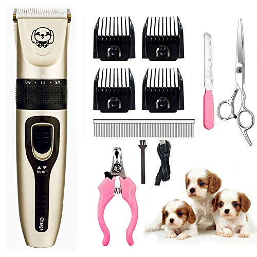 Looffy Dog Grooming Clippers?Upgraded Low Noise Pet Shaver Rechargeable Dog Clippers Cordless Pet Grooming Clippers Tool Professional Dog Hair Clippers& Suitable for Dogs, Cats, and Other Pets