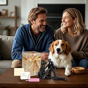 Valentines Day Gifts for Her Wife Him Husband, Sweet Couple & Dog Statue Cast Iron Sculpture Decor, Love Gifts for Couple Girlfriend Boyfriend Women Men Wedding Anniversary Birthday Valentines Day Gifts for Her Wife Him Husband Sweet Couple Dog Statue Cast Iron Sculpture Decor Love Gifts for Couple Girlfriend Boyfriend Women Men Wedding Anniversary Birthday