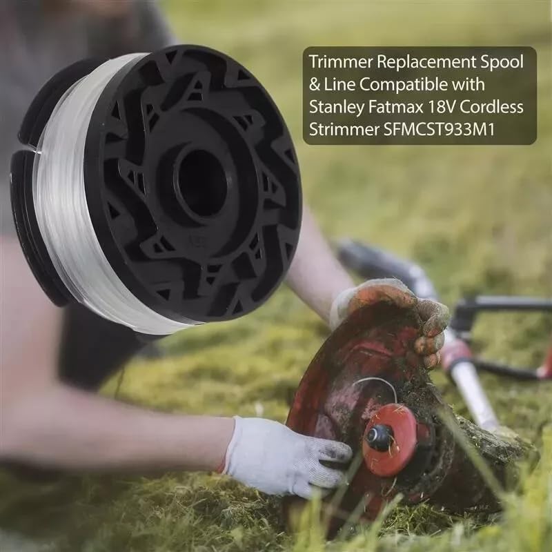 Masterpart Trimmer Spool & Nylon Line Cord Compatible With Stanley Fatmax SFMCST933M1 Cordless Strimmers Pack Of 4 - Image 3