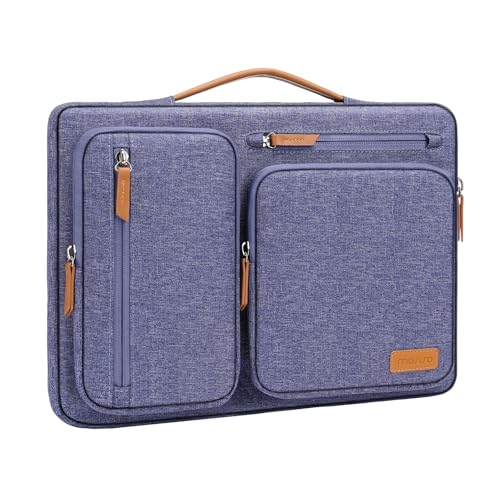 Image of MOSISO 360 Protective Laptop Case 14 inch, 14 inch Laptop Sleeve Compatible with HP Lenovo Dell ASUS Acer, HP, Dell Latitude, Lenovo, Side Open Carrying Case with 4 Zipper Pockets&Handle,Purple Orchid