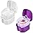 KISEER 2 Pack Colors Denture Bath Case Cup Box Holder Storage Soak Container with Strainer Basket for Travel Cleaning (White and Purple)