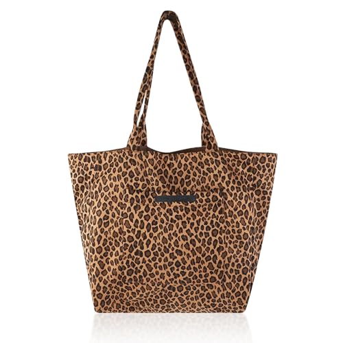 Geoyien Tote Bag, Sac Fourre Tout, Sac Cabas Femme Grand Format, Modèle de Léopard de Mode, Grande Capacité, Assez pour Les Objets du Quotidien, Adapté...
