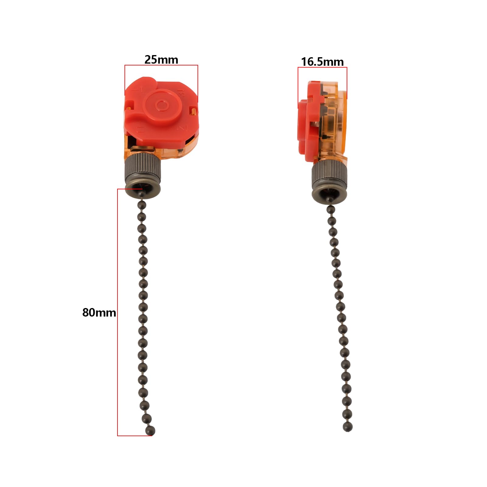OTOTEC 4Pcs Ceiling Fan Switch 3 Speed 4 Wire Pull Chain Control Switch 250V/3A 125V/6A Replacement Parts for Ceiling Fans Wall Lamps Cabinet Light Bronze - Image 4