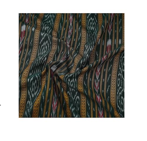 Image of Premium Sambalpuri Ikat Weave Pure Handloom Cotton Shirt Fabric - Authentic Odisha Traditional Tie-Dye Craft, Soft & Breathable Natural Cotton Material for Custom Tailoring, Casual & Formal Wear