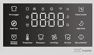 Daya lavatrice DSW-101423, carica frontale, classe C, motore BLDC inverter, capacità 10 kg, centrifuga 1400 giri, funzione vapore, esclusione centrifuga