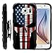Case for Samsung Galaxy S6 | S6 Case [Clip Armor] Shock Resistant Hybrid Case w/ Kickstand + Bonus Holster Belt Clip - American Flag Skull