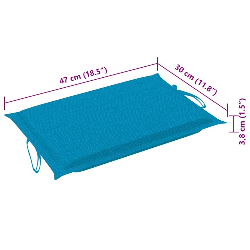 2 lettini prendisole in legno massello di acacia con cuscini blu, pieghevoli e resistenti alle intemperie, 184 x 55 x 64 cm, per giardino, terrazza, balcone, piscina e relax