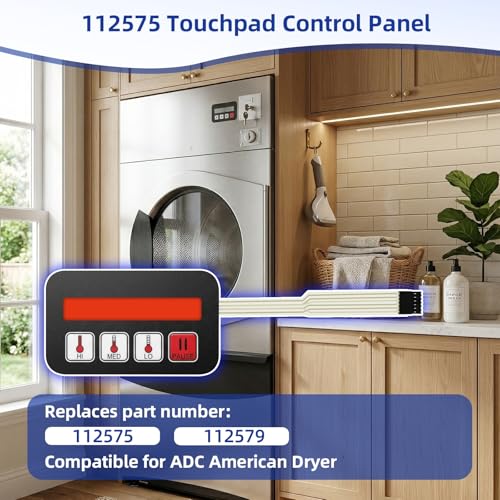 Panel de control de teclado táctil 112575 compatible con secadora ADC American 112579 3
