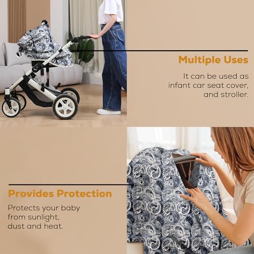 Image of Pepperika Rayon Nursing Cover for Breastfeeding Mother Multiuse Poncho Style Shawl Feeding Cover for Nursing Mom Scarf with Buttons Cotton Feeding Apron (Pack of 1) Multicolour /Blue