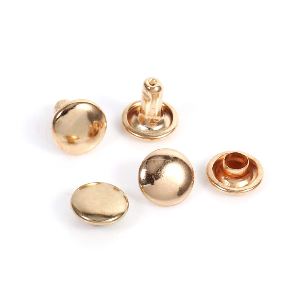 QUARKZMAN Set van 50 lederen klinknagels, 8 mm, ronde klinknagels