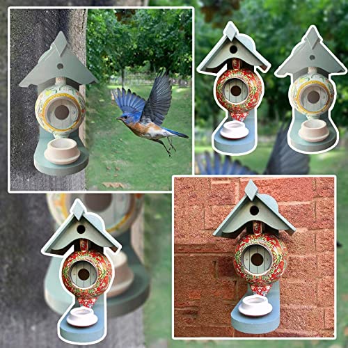 Wooden Cute Hand Painted Teapot Bird House Feeder Outdoor Hummingbird Hook Supplies Garden Hanging Feeder Drinker Bowls A3S6 Pet #TOP2