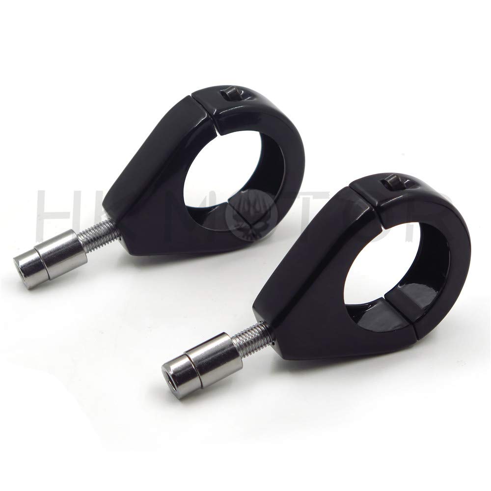 HONGK- Motorcycle Turn signal Clamps Compatible with Harley Softail Mount Bracket 39mm Fork BLACK [B01DQ07IH8]