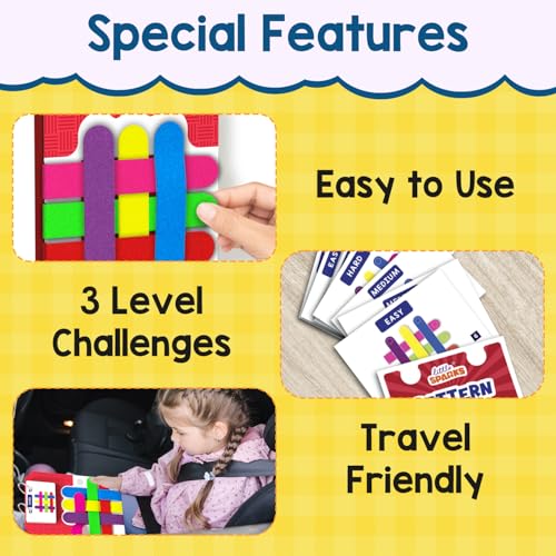 Image of Smartivity Pattern Puzzle Game for Kids 4-8 Years | Color & Pattern Matching Toy | 30+ Challenges I Hand-Eye Coordination, Logical Thinking | Educational Travel Game for Ages 4,5,6,7,8 Boys & Girls