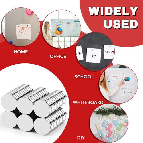 Image of 70P Refrigerator Magnets,12x3mm Small Round Rare Earth Magnet Tiny Strong Disc Magnets Neodymium Mini Magnet for Crafts, DIY, Fridge, Miniatures, Whiteboard, Office