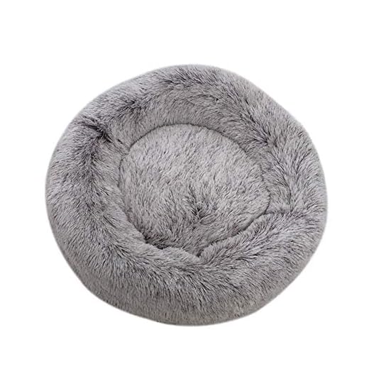 huangThroStore Cama calmante para Perros y Gatos, Cama de Felpa para Cachorros y Perros, café, 50cm