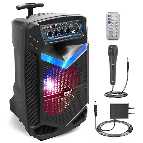 Pyle Enceinte Bluetooth Puissante,400W Enceinte Sono Portable avec Batterie Rechargeable,Subwoofer et Tweeter,Fonction d'Enregistrement, Micro Filaire...