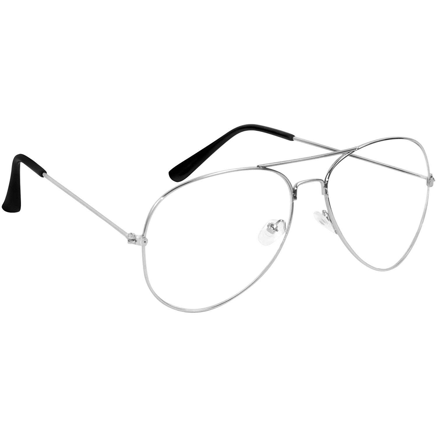 LAER UV Protected Aviator Men's and Women's Sunglasses (Silver, White)