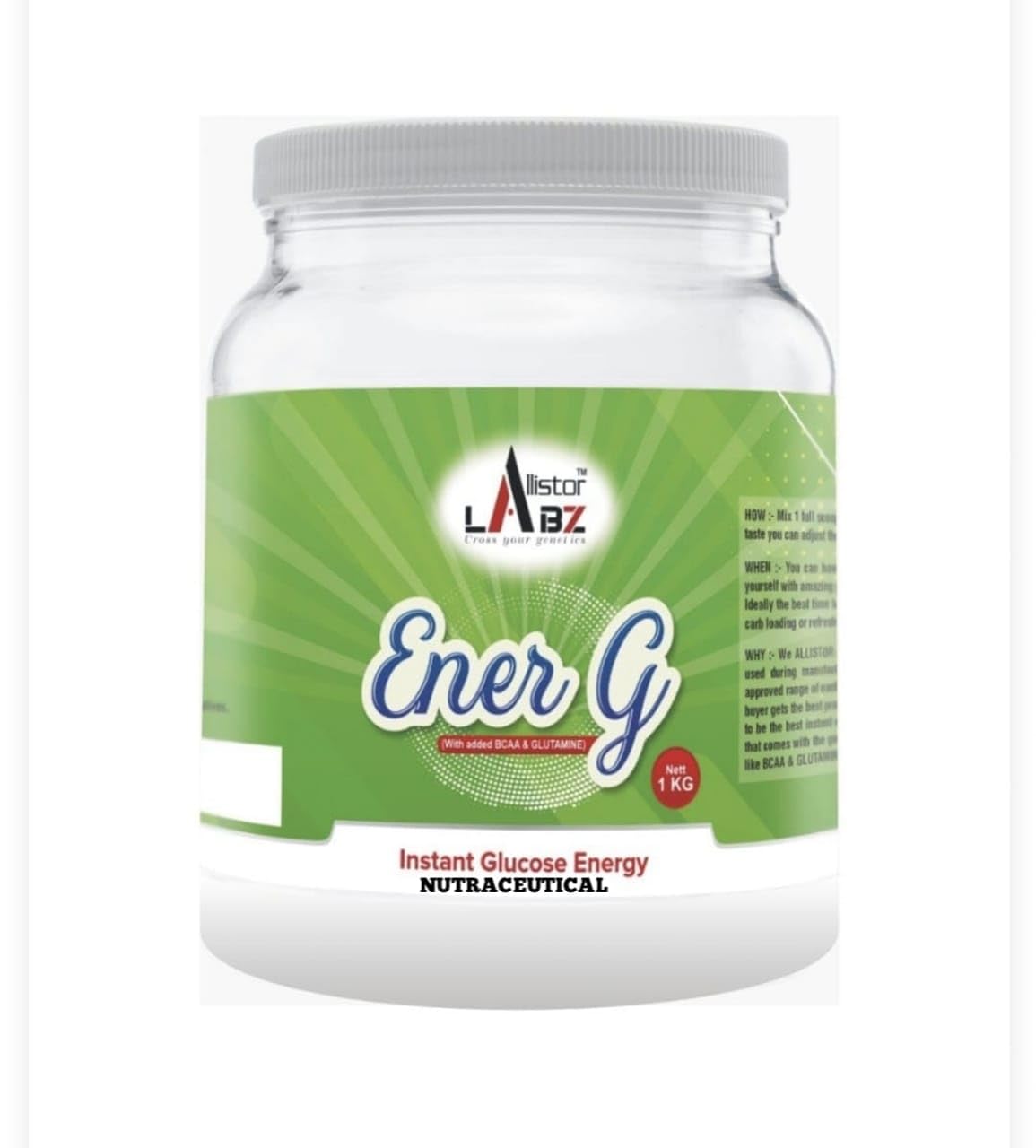 ALLISTOR LABZ | ENERGY 1Kg | GLUCOSE | BCAA | GLUTAMINE | 1000 Gms | Pre Workout | Post Workout| Intra Workout |