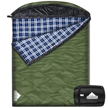 flannel lined double sleeping bag
