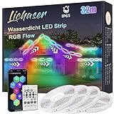 【Hervorragende Sicherheit und wasserdichte Leistung】 Damit es im Freien kontinuierlicher funktioniert, sind der LED stripe, der Controller und der Stecker wasserdicht konzipiert. Sie müssen sich keine Sorgen um die Sicherheit machen, das Niederspannungsdesign mit 24 V ist sicher für Sie und Ihre Familie. Im Vergleich zu 12 V sorgt 24 V dafür, dass der Schwanz des LED lichtband die gleiche Farbe behält wie der Kopf. Es eignet sich daher für eine längere und sichere Außendekoration.