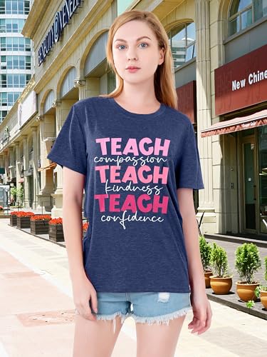 SFHFY Teacher Shirt Women: Teach Tshirt Cute Teacher Life Shirts Special Education Tee First of Day School Tops4