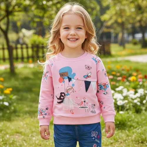 Image of Peacolate 18M-7T Toddler Big Girls Pants Clothing Set 2pcs Cotton top and Jeans