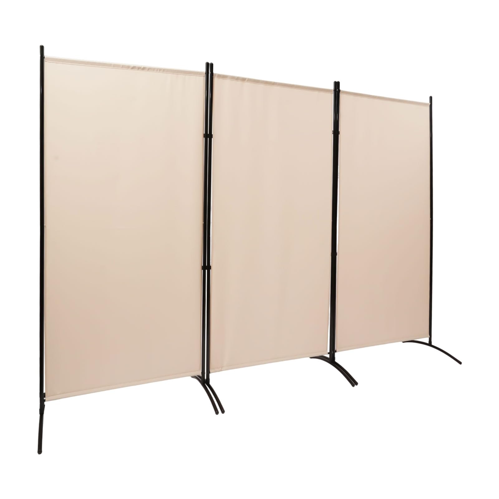 Składana ścianka działowa 3 panele rozdzielacz 260 x 180 cm beżowy parawan