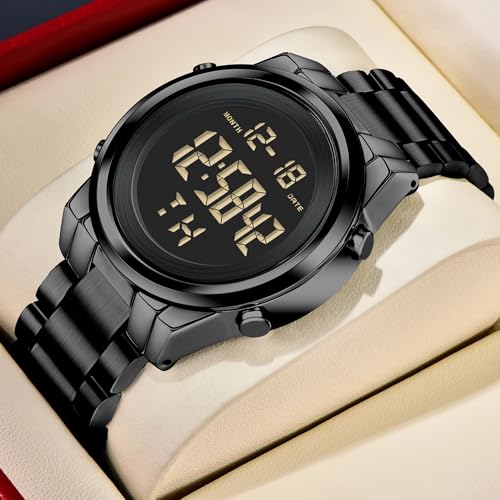 Image of Black Waterproof Digital Wrist Watches for Men Sports Mens Watch