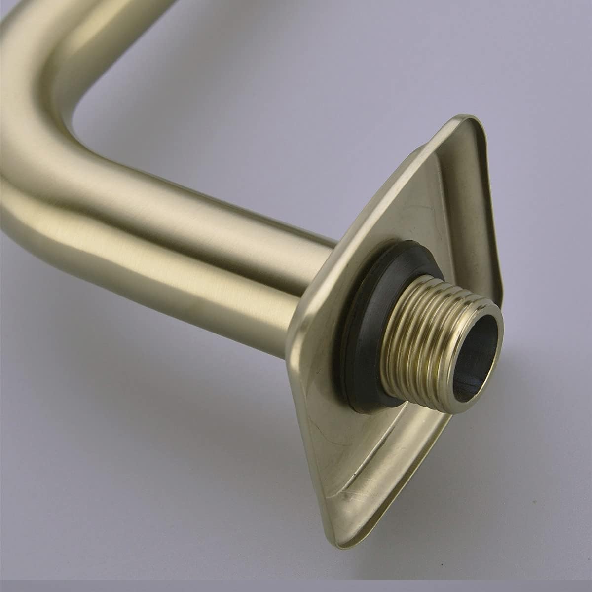 TRUSTMI 13 Inch S-Shape Shower Arm with Flange, Stainless Steel Pipe Extra Long Replacement Shower Head Holder, Brushed Gold